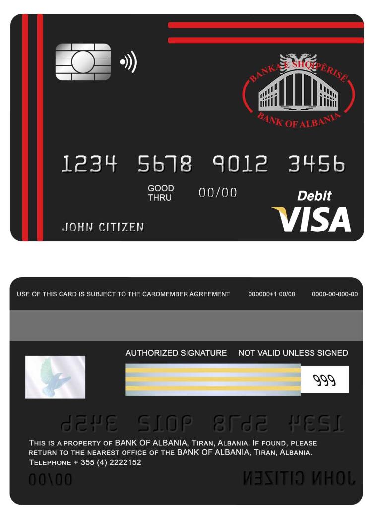 Albania Bank of Albania visa card